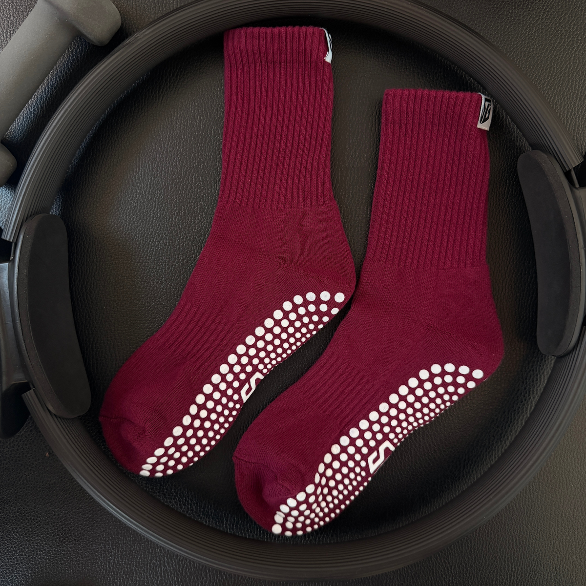 Pilates Socks · Grey - Burgundy / 39-42